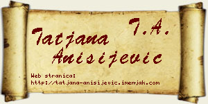 Tatjana Anisijević vizit kartica